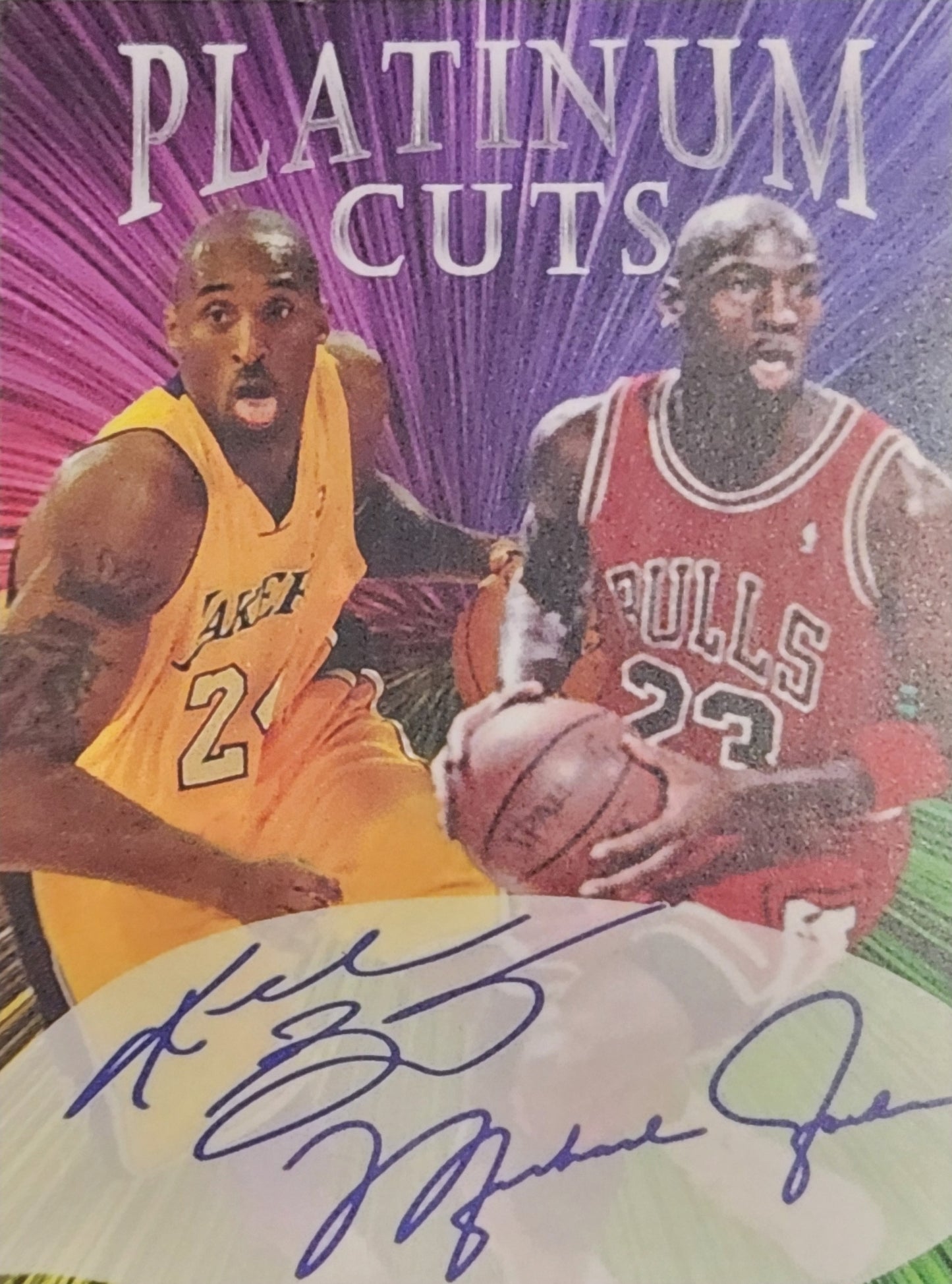 Kobe Bryant and Micheal Jordan Card ( Printed Autograph )