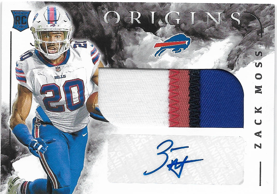 Zack Moss Autograph and Patch, Bills Card Rookie